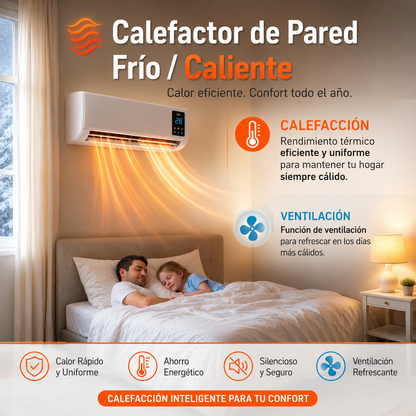 SPLIT-AIR Calefactor para Pared y Ventilador 2 en 1
