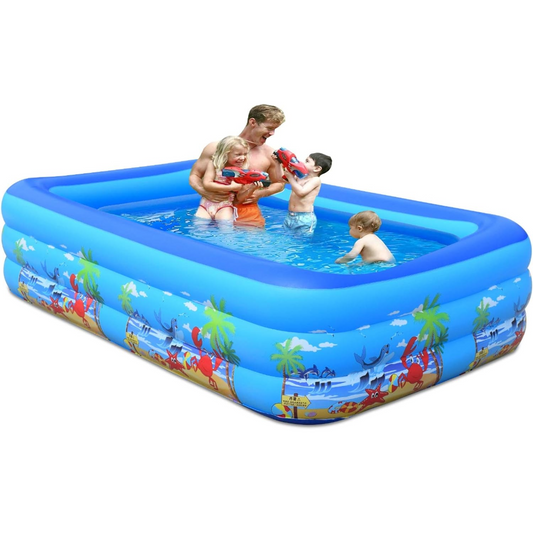 Piscina Inflable Niños 210cm x 125cm  3 Anillos